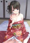  cleavage detexted kimono no_bra open_shirt unasaka undressing 