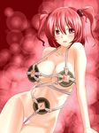  bad_id bad_pixiv_id bikini blush breasts coin hair_bobbles hair_ornament large_breasts maebari nippleless_clothes nipples onozuka_komachi red_hair short_hair solo swimsuit touhou tro 