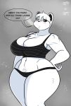  big_breasts blush breasts chest_tuft cleavage clothed clothing female hand_on_hip jwinkz mammal polar_bear snow snowing thick_thighs tuft ursid ursine wide_hips 