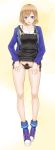  cameltoe kutani miyamori_aoi overalls pantsu panty_pull pubic_hair shirobako skirt_lift string_panties undressing 