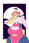  big_breasts big_ears breasts chiropteran clevage curvy_figure fangs hsien-ko_(darkstalkers) mammal serina_(twistedlilheart) smile twistedlilheart voluptuous winged_arms wings 