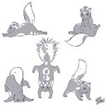  big_tail cub feral fluffy fluffy_tail handstand lemmy_(lemmy_niscuit) lying male mammal markings mephitid nekostar pawpads sitting skunk slightly_chubby spotted_skunk symbol toes whiskers young 