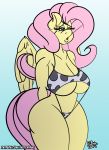  anthro big_breasts bikini breasts cleavage clothed clothing equid equine female fluttershy_(mlp) friendship_is_magic mammal my_little_pony pterippus sketchybug sling_bikini swimwear thick_thighs wide_hips wings 