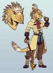  2019 anthro brown_eyes clothed clothing digital_media_(artwork) dragonborn dungeons_and_dragons lizard makkon male reptile scalie solo standing 