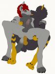  2d_animation anal anal_penetration animated anthro anthro_on_anthro anthro_penetrated anthro_penetrating anthro_penetrating_anthro anus balls butt canid canine canis chair_position domestic_dog from_behind_position fur grey_body grey_fur hair humanoid_penis hyaenid kissing knot loop losira male male/male male_penetrated male_penetrating male_penetrating_male mammal penetration penis red_hair sex tongue 