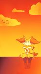  2016 3_toes :&lt; ambiguous_gender anthro avian bird black_body black_fur braixen canid canine cloud digital_media_(artwork) dipstick_tail eyelashes fingers fur hi_res inner_ear_fluff mammal multicolored_tail nintendo orange_body orange_fur orange_nose pok&eacute;mon pok&eacute;mon_(species) solo standing stick sunset toes tuft unknownlifeform video_games wallpaper white_body white_fur yellow_body yellow_fur 