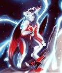  danji-isthmus dragon dutch_angel_dragon feathers fur horn lightning markings spikes wings 