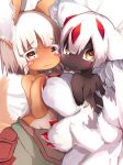  ambiguous_gender anthro bare_back black_body black_skin blush brown_body brown_eyes brown_fur faputa female fur hair hi_res humanoid lagomorph looking_at_viewer made_in_abyss mammal multi_arm multi_limb nanachi narehate short_hair tabhead white_body white_fur white_hair young 