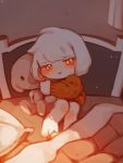  &lt;3 &lt;3_eyes 2019 ambiguous_gender anthro asriel_dreemurr bed blush boss_monster bovid caprine clothed clothing cub furniture hyeing02 looking_at_viewer mammal on_bed solo undertale video_games young 