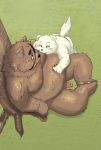  2017 anthro belly black_nose blush brown_body brown_fur butt clothing duo eye_patch eyewear fur humanoid_penis kiyo male male/male mammal moobs nipple_suck nipples outside overweight overweight_male penis polar_bear scar sitting size_difference sucking underwear ursid ursine white_body white_fur young 