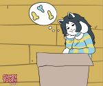  2020 absurd_res anthro candy_tooth(artist) clothed clothing female hair hi_res mammal signature solo tem temmie_(undertale) thought_bubble undertale video_games 