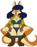  artblush canid canine carmelita_fox clothed clothing crouching female fox mammal panties sly_cooper_(series) solo sony_corporation sony_interactive_entertainment spread_legs spreading sucker_punch_productions underwear upskirt video_games 
