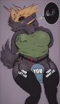  canid canine canis clothed clothing crossgender dragostewolf enzo_wolf female looking_at_viewer mammal simple_background thick_thighs were werecanid werecanine werewolf wolf 