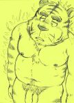  2017 anthro balls belly felid flaccid kondo_musashi male mammal moobs musabo3neo navel nipples pantherine penis slightly_chubby solo tiger 