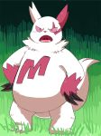  2018 anthro belly blush nintendo overweight pok&eacute;mon pok&eacute;mon_(species) shirokumaou solo video_games zangoose 