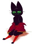  black_body black_fur cartoon_network clothed clothing digitigrade domestic_cat eyewear felid feline felis fur glasses green_eyes kiarawizard01 male mammal mao_mao:_heroes_of_pure_heart sheriff_mao_mao_mao topless undressing 