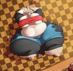  breasts canid canine canis female food huge_thighs hyper hyper_thighs kazecat kfc mammal obese overweight solo thick_thighs wolf 