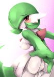  2020 absurd_res ashraely big_breasts blush breasts butt clothed clothing curvy_figure digital_media_(artwork) female fingers gardevoir hi_res humanoid looking_at_viewer nintendo nipples not_furry open_mouth pok&eacute;mon pok&eacute;mon_(species) red_eyes simple_background solo thick_thighs video_games 