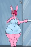  alien female king_of_sorrow_(artist) lagomorph leporid mammal nude rabbit short_stack thick_thighs towel wide_hips 