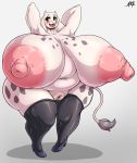  2019 alternate_species anthro belly big_belly big_breasts biped blush boss_monster bovid bovine breasts caprine cattle clothing deep_navel digital_media_(artwork) dryadex eyelashes facial_piercing female footwear front_view hands_behind_head hi_res huge_breasts huge_hips hybrid hyper hyper_breasts legwear looking_at_viewer mammal mature_female mostly_nude navel nose_piercing open_mouth overweight overweight_female piercing pussy raised_arm septum_piercing shoes solo standing stockings thick_thighs toriel undertale video_games wide_hips 