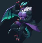  2019 2020 3_fingers abs anthro balls biceps biped black_body black_scales dragon erection fingers humanoid humanoid_penis male membrane_(anatomy) membranous_wings multicolored_body multicolored_scales muscular muscular_male nintendo nipples noivern nude open_mouth pecs penis pok&eacute;mon pok&eacute;mon_(species) purple_body purple_scales scales signature solo tongue two_tone_body two_tone_scales video_games voviat wings 
