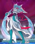  anthro blue_body blue_fur cloud eeveelution female fur gigantamax_pok&eacute;mon glaceon ice jewelry melee_weapon multicolored_body multicolored_fur necklace nintendo pok&eacute;mon pok&eacute;mon_(species) rilex_lenov solo sword two_tone_body two_tone_fur video_games weapon 