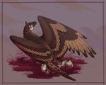  2020 ambiguous_gender avian beak brown_body brown_feathers brown_fur digital_media_(artwork) feathered_wings feathers feral fur gryphon polunoch solo wings 