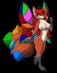  antennae_(anatomy) anthro canid canine fae fairy female fox mammal multi_tail rainbow 