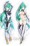  1girl armor arms_up bangs beiyu blush boots breasts cleavage closed_mouth covered_navel daki-makura dakimakura dress elbow_gloves gem gloves green_eyes green_hair hair_ornament headpiece hikari_(xenoblade_2) homura_(xenoblade_2) jewelry large_breasts long_hair looking_at_viewer lying naughty_face navel nervous nintendo nipples nude open_mouth pneuma_(xenoblade_2) ponytail pussy shy solo staring surprised swept_bangs thighhighs tiara toes uncensored very_long_hair watermark white_dress xenoblade_(series) xenoblade_2 