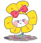  2017 accessory flora_fauna flowey_the_flower hair_accessory hair_bow hair_ribbon hyeing02 not_furry plant ribbons solo undertale video_games 