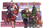  anthro bottomless breasts candy candy_cane canid canine christmas christmas_tree clothed clothing dialogue felid female food fox fur glue_studios hand_on_butt holidays holly_(plant) hyaenid kissing lagomorph luraiokun male mammal masturbation meika_(rimba_racer) pantherine plant pussy sweater tag_(rimba_racer) tamira_(rimba_racer) tiger topwear torres_(rimba_racer) tree vyxx_(rimba_racer) 