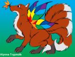  antennae_(anatomy) arthropod canid canine fae fairy female feral fox mammal multi_tail rainbow 