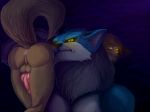  @winterwolf7 anthro anus backsack balls butt canid canine canis duo erection knot male mammal muscular muscular_male penis were werecanid werecanine werewolf wolf ych_(character) 