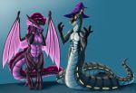  aliradan clothing dragon gynomorph hat headgear headwear hybrid intersex kieran_(darkfigure) male naga reptile scalie serpentine snake synth_(vader-san) transformation wings witch_hat zarakon 