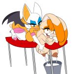  blush bodily_fluids boots breast_milking breasts clothing duo female footwear high_heels lactating legwear nipples ravrous rouge_the_bat shoes sonic_the_hedgehog_(series) thigh_boots thigh_highs vanilla_the_rabbit 