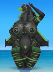  2019 5_fingers a_drunk_dragon aircraft aircraft_humanoid big_breasts bikini breasts clothing cockpit detailed_background english_text eurofighter_typhoon female fingers green_lips green_stripes heidi_(commanderwolffe) lips living_aircraft living_machine logo looking_at_viewer machine navel nipples nude open_mouth purple_bikini pussy red_eyes sea sky solo stars_and_stripes stripes swimwear text thick_bottom_lip undressing united_states_of_america water wings 
