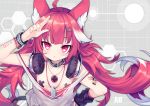  animal_ears headphones long_hair no_bra original utm waifu2x 