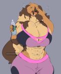  abs anthro areola areola_slip big_breasts blush breasts canid canine canis chen_(cherrikissu) domestic_dog female huge_breasts livestock_guardian_dog mammal molosser mountain_dog muscular muscular_female pastoral_dog thehoodeddragon tibetan_mountain_dog 