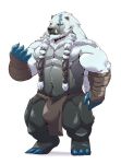  2020 anthro barazoku bulge clothing fur hi_res jumperbear kemono league_of_legends loincloth male mammal polar_bear riot_games simple_background solo ursid ursine video_games volibear white_background white_body white_fur 