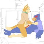  avian bottomless canid canine circumcised clothed clothing duo erection falco_lombardi feet fox fox_mccloud frottage humanoid_feet humanoid_penis jrjresq male male/male mammal nintendo penis sex star_fox uncut video_games 