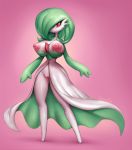  big_breasts big_butt breasts butt female gardevoir hair humanoid looking_at_viewer mammal nintendo nipples not_furry pink_background pok&eacute;mon pok&eacute;mon_(species) pussy red_eyes simple_background solo standing thick_thighs video_games wide_hips yumelle 