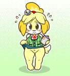  animal_crossing anthro barefoot blush blush_stickers bodily_fluids bottomwear breasts canid canine canis clipboard clothed clothing clothing_lift dipstick_tail domestic_dog female flying_sweatdrops fur hair isabelle_(animal_crossing) looking_at_viewer mammal multicolored_tail nintendo no_underwear presenting presenting_pussy pussy runeechan shih_tzu short_stack shy skirt skirt_lift solo sweat sweatdrop thick_thighs toy_dog undressing video_games yellow_body yellow_fur 