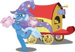  2014 arrested_development cape card carriage clothing crossover cutie_mark dancing equid equine friendship_is_magic gob_bluth horn horse knife magic magician_hat mammal my_little_pony parody purple_eyes t-3000 trixie_(mlp) unicorn wheel 