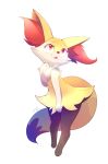  &lt;3 &lt;3_eyes 3_fingers 3_toes anthro b-epon bashful biped black_body black_fur braixen canid canine cheek_tuft clothing digitigrade dipstick_tail facial_tuft female fingers fluffy fur fuzzy inner_ear_fluff invalid_tag mammal multicolored_body multicolored_fur multicolored_tail nintendo paws pinup pok&eacute;mon pok&eacute;mon_(species) pose red_body red_eyes red_fur simple_background solo toes tuft video_games white_background white_body white_fur yellow_body yellow_fur 