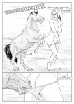  2020 animal_genitalia animal_penis bestiality comic equid equine female female_on_feral feral horse human jambo mammal penis sex text vermilion888 