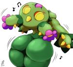  2019 alternate_species anthro anthrofied arched_back bent_back big_butt blush breasts butt butt_focus cottontail digital_media_(artwork) eyebrows female flora_fauna green_body hi_res horn humanoid humanoidized looking_at_viewer looking_back maractus multicolored_body nintendo nipples not_furry nude open_mouth open_smile pink_tongue plant pok&eacute;mon pok&eacute;mon_(species) pok&eacute;morph pose rear_view signature simple_background small_waist smile solo standing thick_thighs tongue video_games white_background wide_hips yellow_eyes yellow_horn yellow_sclera 
