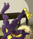  3_toes amped_toxtricity anthro autofellatio balls bodily_fluids digital_media_(artwork) erection feet fingers genital_fluids humanoid_penis male masturbation nintendo nude open_mouth oral oral_masturbation penile penile_masturbation penis pok&eacute;mon pok&eacute;mon_(species) purple_body scalie simple_background solo toes tongue tongue_out toxtricity video_games xdarkspace 