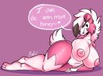  2020 anthro areola big_breasts big_butt breasts butt canid canine female looking_at_viewer lycanroc mammal midnight_lycanroc nic-m-lyc nicole_(nic-m-lyc) nintendo nipples nude pok&eacute;mon pok&eacute;mon_(species) simple_background solo text video_games 