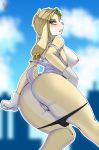  2019 accessory big_breasts blush breasts butt butt_focus clothing female gloves hair_accessory hairpin handwear lagomorph leporid long_ears mammal presenting pussy rabbit roadiesky wide_hips 