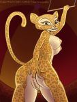  2019 3:4 anthro butt circus dreamworks felid female gia_the_jaguar halfbody hi_res jaguar looking_at_viewer madagascar_(series) mammal nipples nude pantherine pussy smile solo taurika taurika_(artist) 